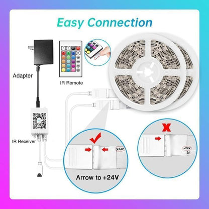 TJOY 200ft Bluetooth LED Strip Lights, Long Strip Lighting Music Sync, RGB Color Changing LED Lights for Bedroom with Remote,Smart Phone APP Control, Ceiling Living Room Decor (APP+Remote+Mic/2 Roll)