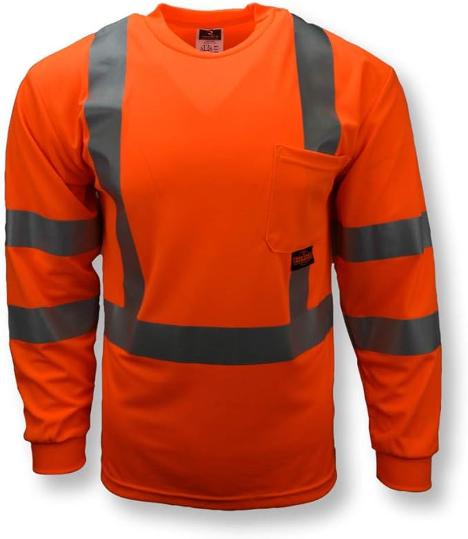 Radians ST21-3POS-2X Class 3 Max-Dri Moisture Wicking Mesh Long Sleeve Safety T-Shirt, 2X-Large, Orange