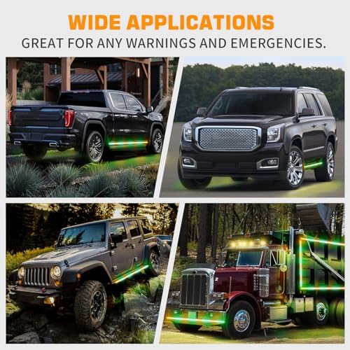 XRIDONSEN 70 inch Running Board Strobe Lights Amber Green Emergency Lights