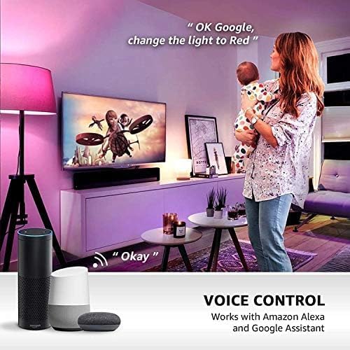 Bluetooth A60 Smart LED Light Bulbs RGBCW, Music Sync Color Changing, App Control for Living Room, Party,9W (4 Pack)