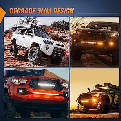 Nilight Led Light Bar Amber 31 Inch 150W Super Slim Spot Flood Combo 14500LM 3D Driving Fog Off Road Lights for Trucks Pickup SUV ATV UTV Boat 4x4 Van Camper-2 Style Mounting