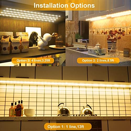 LAFULIT 8 PCS 20in Under Cabinet Lighting Kit, 2700K