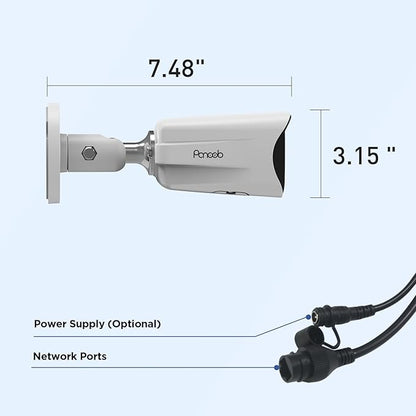 5MP IP Bullet PoE Camera with Smart Dual Lights Full Color Night Vision, Wired HD Video Surveillance Security Camera Outdoor, 2-Way Audio Talk, IP67 Waterproof, AI Human Detection, PB65-5MDL