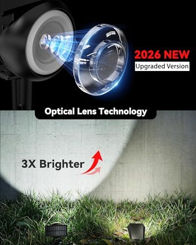 Focusing Solar Spot Lights Outdoor Waterproof, RGB+3CCT Tree Uplights 4Pack