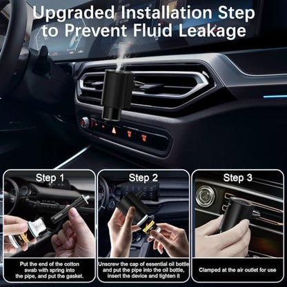 Smart Car Air Freshener, Car Air Freshener Diffuser with 3 Spray Modes, Rechargeable Aromatizante para Carro with 10pcs Essential Oil, 5 Scents, Long-Lasting, 2Pack