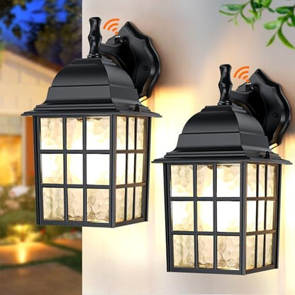 12'' Dusk to Dawn Outdoor Lights for House 2 Pack, Aluminum Porch Light
