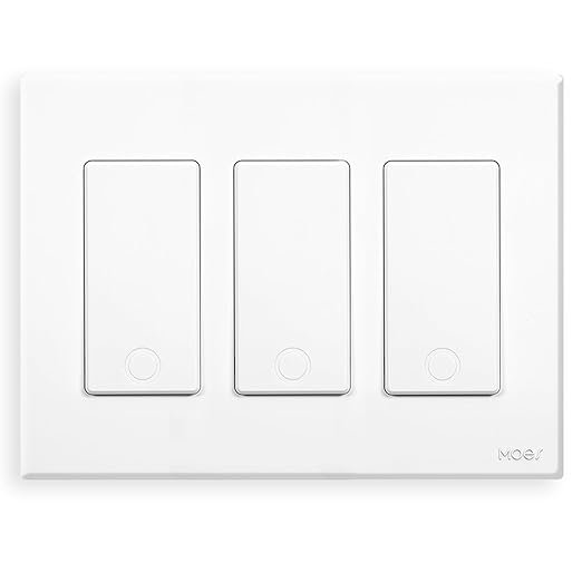 MOES Smart Single Pole Light Switch, 2.4GHz WiFi Wall Switch, Needs Neutral Wire, Multi-Control, Smart Life/TUYA APP Control, Voice Control with Alexa/Google Home, White 3 Gang