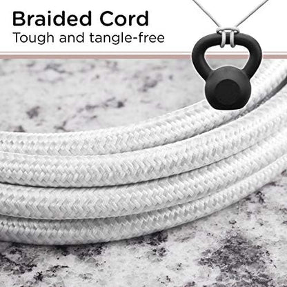 Cordinate 3 Outlet Power Strip 15 Ft Braided Extension Cord, 16 Gauge