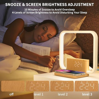 Sunrise Alarm Clock with Wireless Charging Desk Touch Lamp, Sunrise Lamp