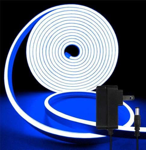16.4FT Neon LED Strip Lights, 12V Blue Silicone LED Rope Lights