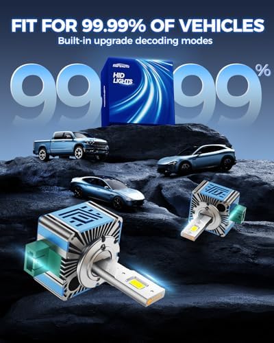 Marsauto D3S D3R HID Bulbs, 800% Brightness, 6000K White for 66340 42403 42302 (42403C1) HID Xenon Bulb, Plug and Play, Pack of 2