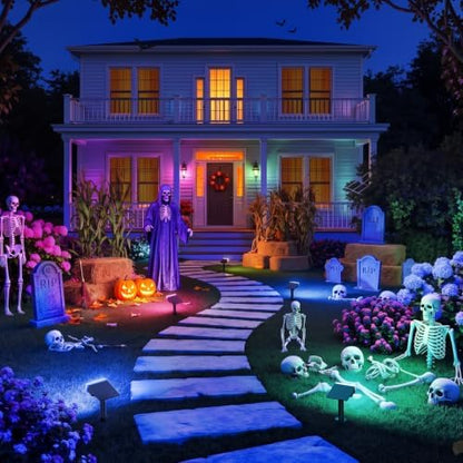 Consciot Solar Spot Lights Outdoor, Halloween Lights, 170° Wide Beam