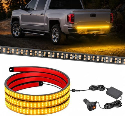 Nilight 60 Inch 360 LED Tailgate Strobe Light Strip Amber