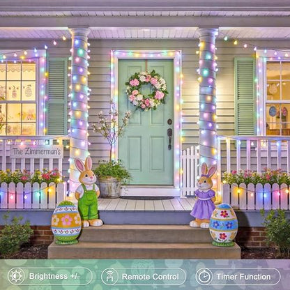 JMEXSUSS 33 ft 100 LED Connectable Globe Easter Lights String Indoor