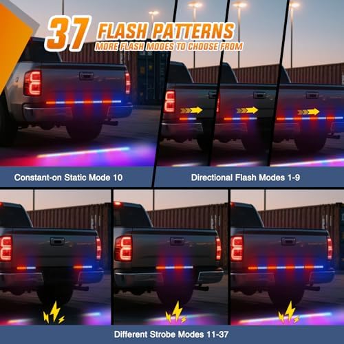 Nilight 49 Inch Emergency Strobe Light Strips with Controller Red Blue