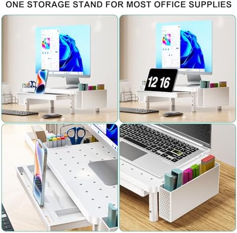 WALI Computer Monitor Stand with Storage and Pen Holder