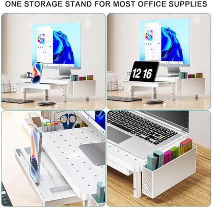 WALI Computer Monitor Stand with Storage and Pen Holder