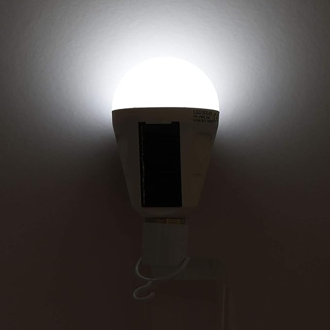 Ymiko Led Light Bulb, Smart Light Bulbs with Portable Design Solar Panel Indoor Outdoor Outdoor Lights for Stable and Bright Lighting (7w)