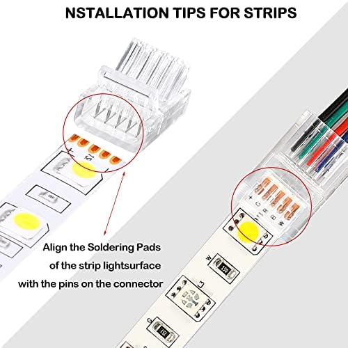 Flutesan 20 Pcs 4 Pin 12 mm LED Strip Connector RGB Lights
