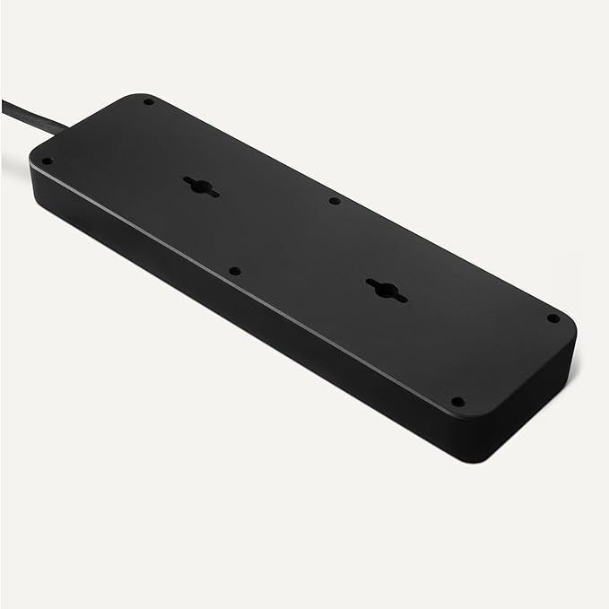 Amazon Basics 12-Outlet Surge Protector Power Strip, 4000 Joules, 8ft Extension Cord, Rectangle, for Home, Office, Gaming Room, Black (Pack of 2)