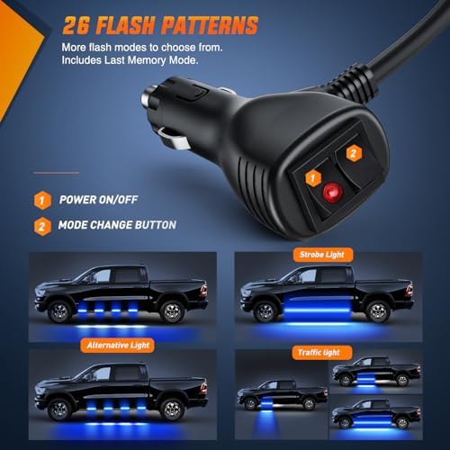 Nilight 2PCS 70 Inch Running Board LED Lights Strip Blue for Truck