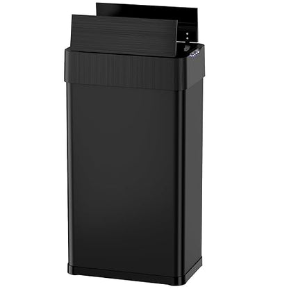 Automatic Trash Can,16 Gallon Touchless Motion Sensor Trash Bin, Smart Garbage Can with Soft-Close Lid, Bag Retainer Ring and Display Light,for Kitchen,Living Room Office (Black, 60L)
