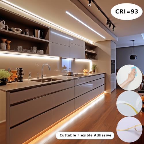 BENLUN 12V COB LED Under Cabinet Strip Lighting Cuttable 32.8ft for Kitchen