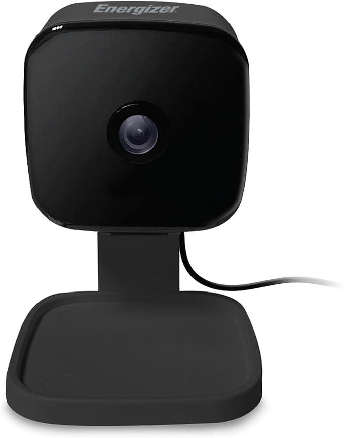 Energizer Smart 2K QHD Security Camera, Wired Indoor 2.4Ghz Wi-Fi Camera, 2-Way Audio, Night Vision, Motion Detection & Instant Alerts, App Control, Cloud & Micro SD Storage, Foldable for Privacy