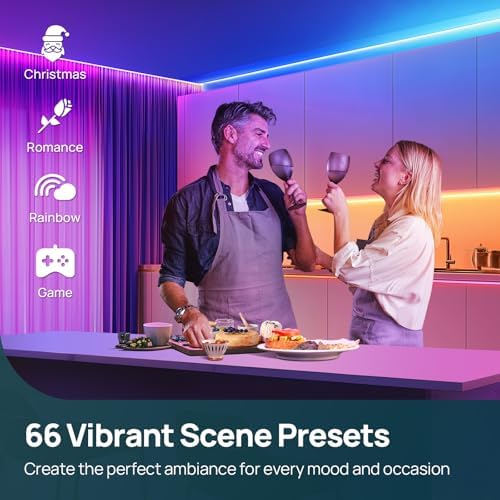 Linkind LED Strip Lights RGB 25ft, Smart Light Strip Work with Alexa and Google Home, App Control Music Sync Segmented Color Changing Led Lights for Bedroom Kitchen