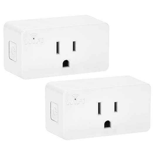 Luvoni Smart WiFi Outlet Adapter, Smart Plug Works with Google Home/Alexa, App Control, Timer & Countdown Functions 2.4 GHz WiFi, 2-Pack, by Maxxima