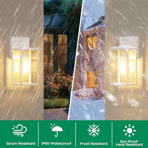 WIHTU Outdoor Front Porch Light Wall Mount, Exterior Lighting Fixture 1Pack