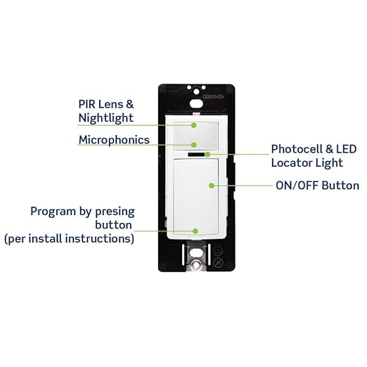 Leviton PIR Smart Occupancy Sensor Switch, 120-277VAC, 50/60Hz; App Configurable with the Smart Sensor App, LED Nightlight, ODS15-IDW, White