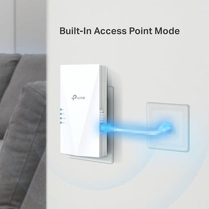 TP-Link AX3000 WiFi 6 Range Extender Internet Booster(RE700X), Dual Band, AP Mode w/Gigabit Port, OFDMA, Beamforming, APP Setup, OneMesh Compatible