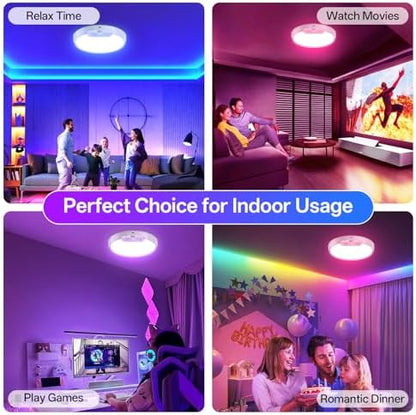 Homelist RGB Rechargeable Shower Motion Sensor Ceiling Light-2 Pack
