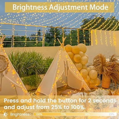2 Pack 100 LED Connectable String Lights, Christmas Lights Outdoor Indoor
