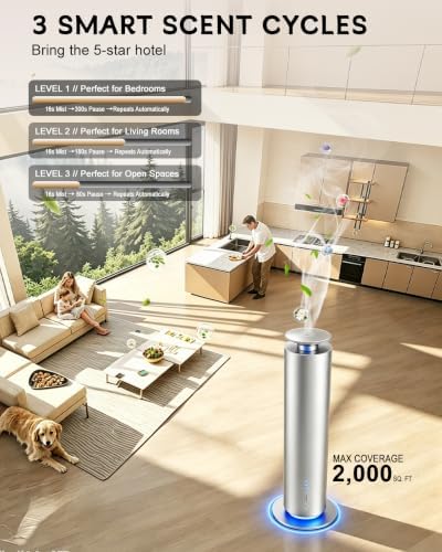 JEKAL Waterless Essential Oil Diffuser, Smart Cordless Scent Machine