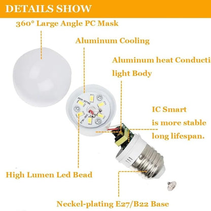 Wide Voltage Lights 5pcs LED Bulb Lamps E27 B22 110V 220V Light Bulb Smart IC Real Power 3W 5W 7W 9W Brightness LED Spotlight Household Bulbs (Color : B22 Natural Light, Wattage : 5w)