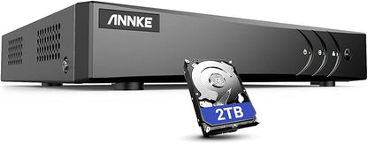 ANNKE 3K Lite 8CH Digital Video Recorder, H.265+ Hybrid 5-in-1 DVR with AI Human/Vehicle Detection, Work with 3K/5MP/4MP/2MP TVI/AHD/CVI/CVBS Cameras for Home Business Surveillance, 2TB HDD Included