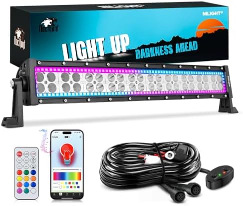 Nilight LED Light Bar 22" 120W RGB Halo Strip for Truck Pickup SUV