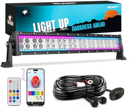 Nilight LED Light Bar 22" 120W RGB Halo Strip for Truck Pickup SUV