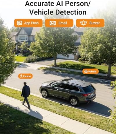 Anlapus H.265+ 8CH 1080P 2TB Outdoor Surveillance Camera Kit 2MP with DVR Recorder 1080P, Night Vision 20M Instant Alert & Free APP Remote Access