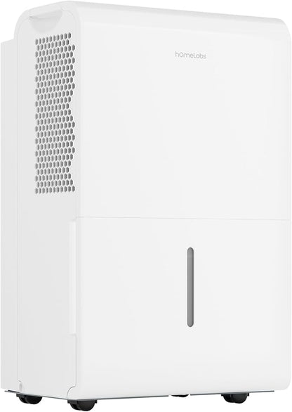 hOmeLabs Dehumidifier 7,000 Sq Ft Wi-Fi (50 Pint MAX 120 Pint at 95°F, 90% RH) for Home, Office, Basements with Powerful Moisture Removal, Humidity Control, Auto Shut-off, Quiet Operation