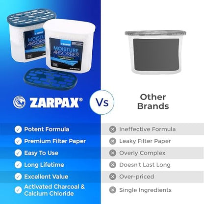 ZARPAX Moisture Absorber Activated Charcoal 18 oz Large - Set of 4