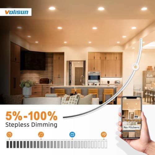 VOLISUN 8 Pack 7 inch Recessed Lighting, 5CCT, 2700K-5000K Selectable