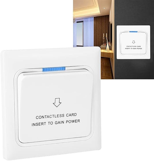 Power Card Sensor Hotel Power Card, Hotel Energy Saving Switch Light Switch Key Plate Extender 3.4x3.4in 100 Times Aging Tests Qualified White For 4150 Card For 125k Frequency Induction Card