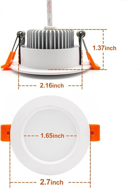 YGS-Tech 2 Inch LED Recessed Lighting, Dimmable Downlight 3W(35W Halogen Equivalent), CRI80, 2700K Ultra Warm White Ceiling Light with LED Driver (24 Pack)