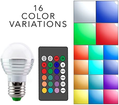RGB LED Light Bulb with Remote Control 3W E26/E27 Color Changing Magic Mood Lamp (3)