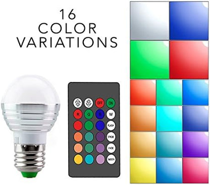 RGB LED Light Bulb with Remote Control 3W E26/E27 Color Changing Magic Mood Lamp (3)