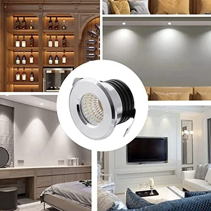 5Pack 1 inch Recessed LED Lights, 3W Mini Recessed LED Lights AC110V