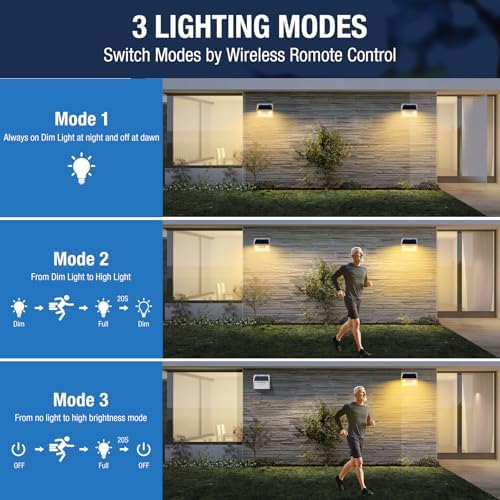 Peasur Solar Outdoor Lights [5 Pack/140LED], 3000K Warm Light Solar Motion Sensor Outdoor Powered Security Lights 3 Working Modes Waterproof for Outside Garden Yard, White Frame